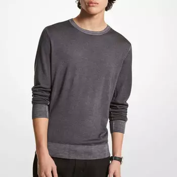 Свитер Michael Kors Washed Merino Wool, пепельный