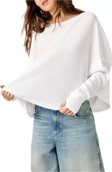 Свитер Microphone Drop Thermal Free People, слоновая кость