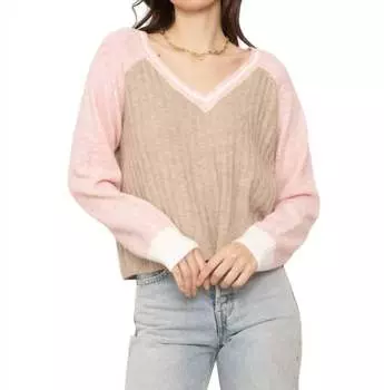 Свитер Millie Varsity бежево-розового цвета Central Park West