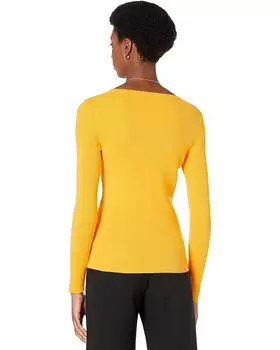 Свитер MILLY Cross Front Long Sleeve Sweater, цвет Tumeric