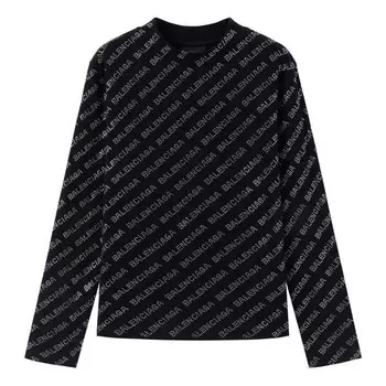 Свитер mini allover sweater 'black' Balenciaga, черный