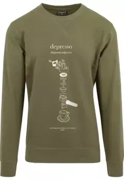 Свитер MisterTee с круглым вырезом "MisterTee Men's Depresso Crewneck", оливковый