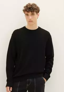 Свитер MIT STRUKTUR Tom Tailor, черный