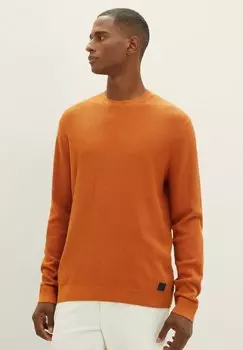 Свитер Mit Struktur TOM TAILOR, цвет tomato cream orange melange