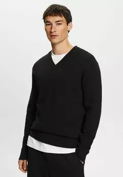 Свитер MIT V-AUSSCHNITT Esprit, черный