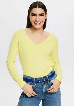 Свитер Mit V-Ausschnitt Esprit, цвет pastel yellow