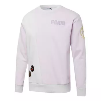 Свитер mix badge long crew sweater 'purple' Puma, розовый