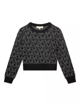 Свитер МК для маленьких девочек и девочек Michael Kors Kids, черный