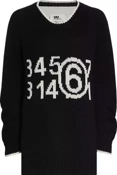 Свитер MM6 Maison Margiela Embroidered Sweater 'Black', черный