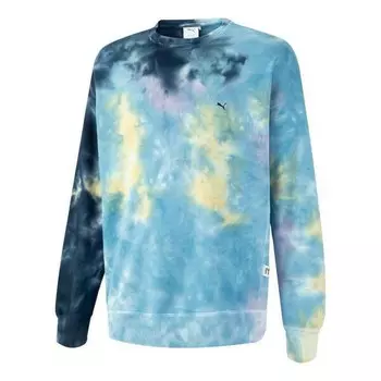 Свитер mmq tie dye crewneck sweatshirt 'blue' Puma, синий