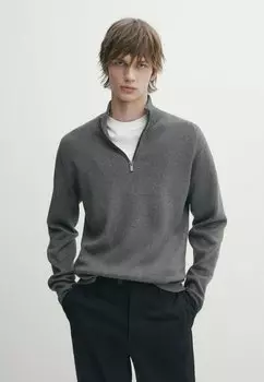 Свитер Mock Neck Massimo Dutti, цвет grey