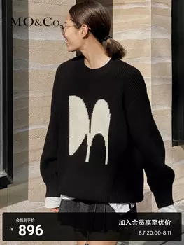 Свитер Moco из полушерстяной смеси с оригинальным логотипом, сакура розовая