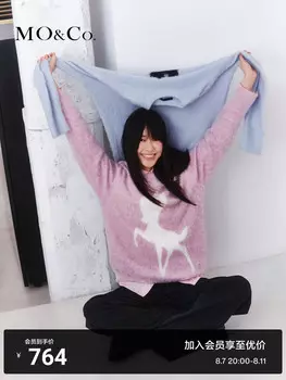 Свитер Moco с принтом, синий