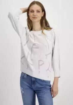 Свитер Monari с круглым вырезом и буквенным принтом, серый