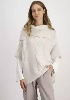 Свитер Monari с воротником стойкой косой вязки, бежевый