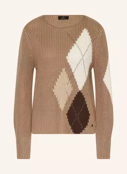 Свитер monari, тауп/кремовый/темно-коричневый