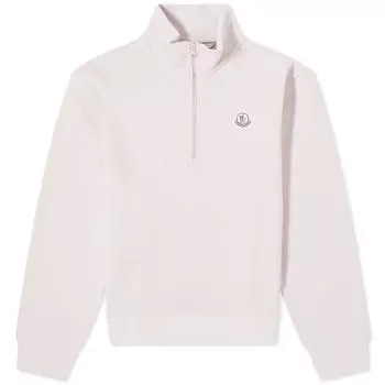 Свитер Moncler Badge Logo Quarter Zip, сирень