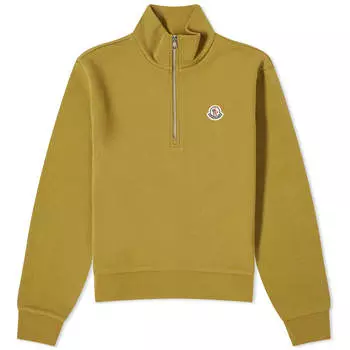 Свитер Moncler Badge Logo Quarter Zip, зеленый