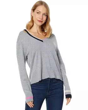Свитер MONROW Wool Cashmere V-Neck w/ Cutout, цвет Dark Heather