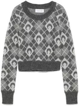 Свитер Moon с узором аргайл Marine Serre, серый