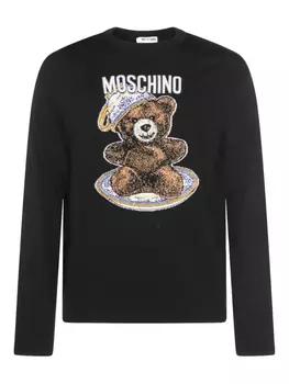 Свитер Moschino в технике интарсия, черный