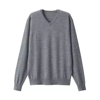 Свитер Muji из шерсти мериноса для мужчин, темно-серый
