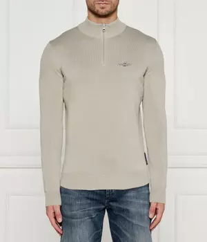Свитер мужской Aeronautica Militare с воротником на молнии, бежевый