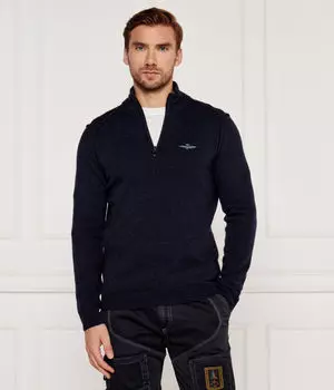 Свитер мужской Aeronautica Militare с воротником на молнии, синий