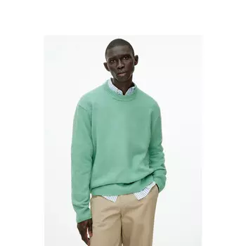 Свитер мужской Arket с длинными рукавами и круглым вырезом, светло-зеленый
