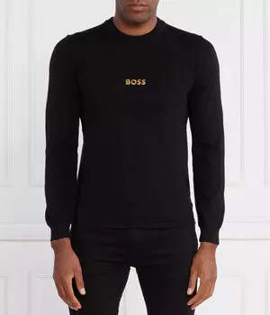 Свитер мужской Boss Green с круглым вырезом, черный