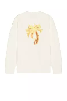 Свитер мужской Burning Palm Crewneck Palm Angels, кремовый
