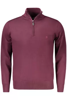 Свитер мужской Coveri Moving с воротом на молнии и логотипом, бордовый
