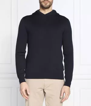 Свитер мужской Emporio Armani с капюшоном шерстяной, синий