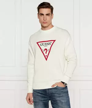 Свитер мужской Guess Jeans с круглым вырезом, экрю