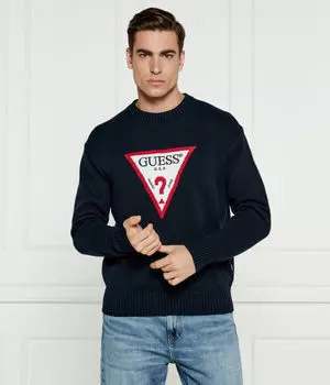 Свитер мужской Guess Jeans с логотипом бренда, синий
