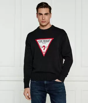 Свитер мужской Guess Jeans с принтом, черный