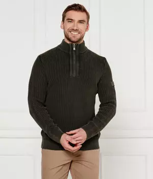 Свитер мужской Joop! Jeans с воротником на молнии, зеленый