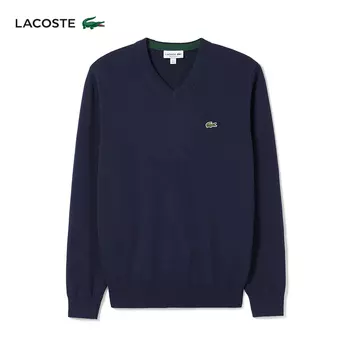 Свитер мужской Lacoste с v-образным вырезом, темно-синий