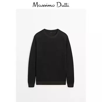 Свитер мужской Massimo Dutti с круглым вырезом, темно-синий