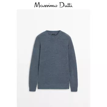 Свитер мужской Massimo Dutti с круглым вырезом, голубой