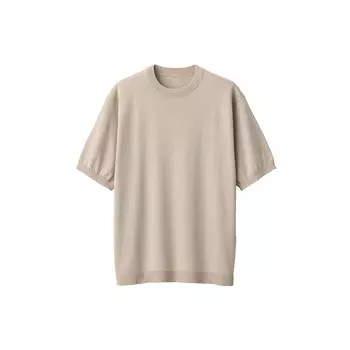 Свитер мужской Muji с короткими рукавами, светло-бежевый