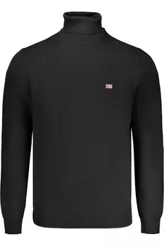 Свитер мужской Norway 1963 с высоким воротом и логотипом, черный