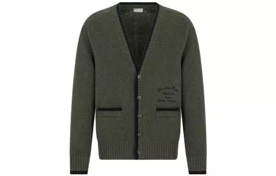 Свитер мужской Оливково-зеленый Dior, оливково-зеленый