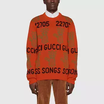 Свитер мужской оранжевый Gucci, оранжевый