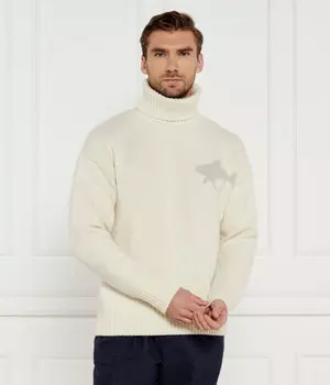 Свитер мужской Paul&Shark с акулой, белый