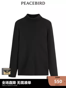 Свитер мужской Peacebird с высоким воротником, черный