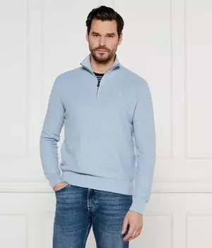 Свитер мужской Polo Ralph Lauren с воротником на молнии, голубой