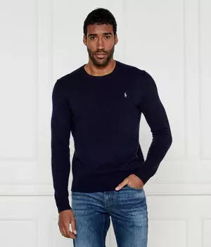 Свитер мужской Polo Ralph Lauren шерстяной с круглым вырезом, синий