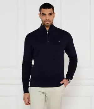 Свитер мужской Tommy Hilfiger с воротником на молнии из органического хлопка, синий