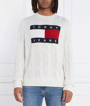 Свитер мужской Tommy Jeans вязаный, белый
